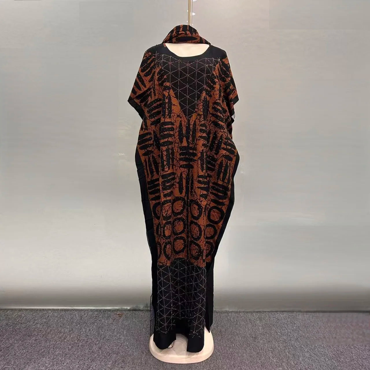 Nuevo Vestido de Algodón Suelto Casual de Verano Transpirable con Estampado Africano de Oriente Medio para Mujer