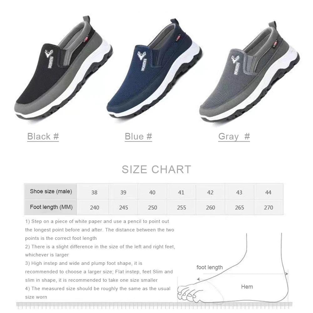 Men Penny Boat Shoes Sports Shoes Breathable Orthopedic Travel Plimsolls Flat Slip On Comfortable Sliding Sleeves for Outdoor