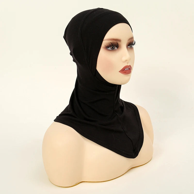 Hijabs musulmanes de gran venta, gorro interior de cobertura total para mujer, de algodón elástico, liso, underscarf, nuevo turbante de diadema interior