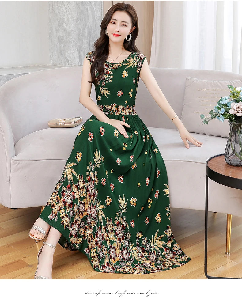 New Fashion  Summer Print Women Short Sleeve Cotton Plus Size Women Clothing Dress Ladies Large Size Vestidos dresses