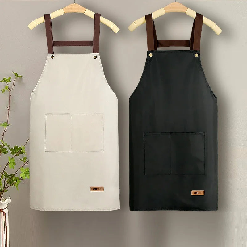 Tablier de cuisine unisexe en toile imperméable et ajustable, idéal pour les chefs, les serveurs et les cadeaux