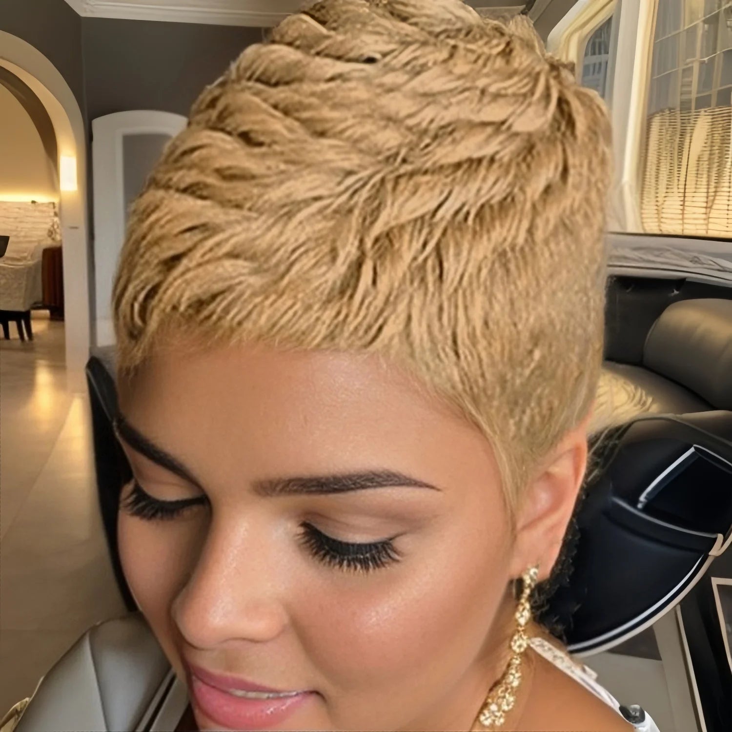 Blonde Layered Pixie Wig