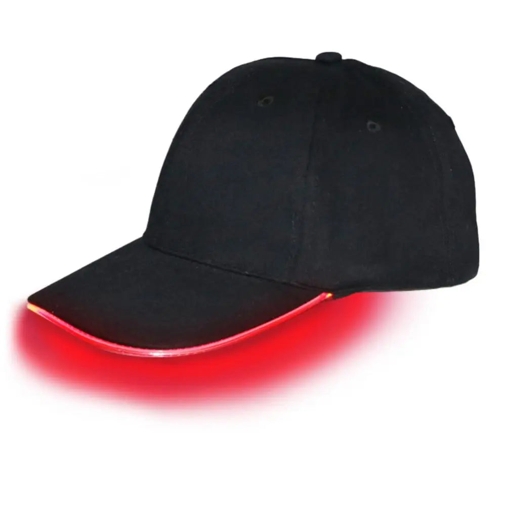 LED Baseball Cap Comfortable Sun Protection Baseball Hats Glow Hat Christmas Costume Cute Red Hat With 4 Lighting Modes For