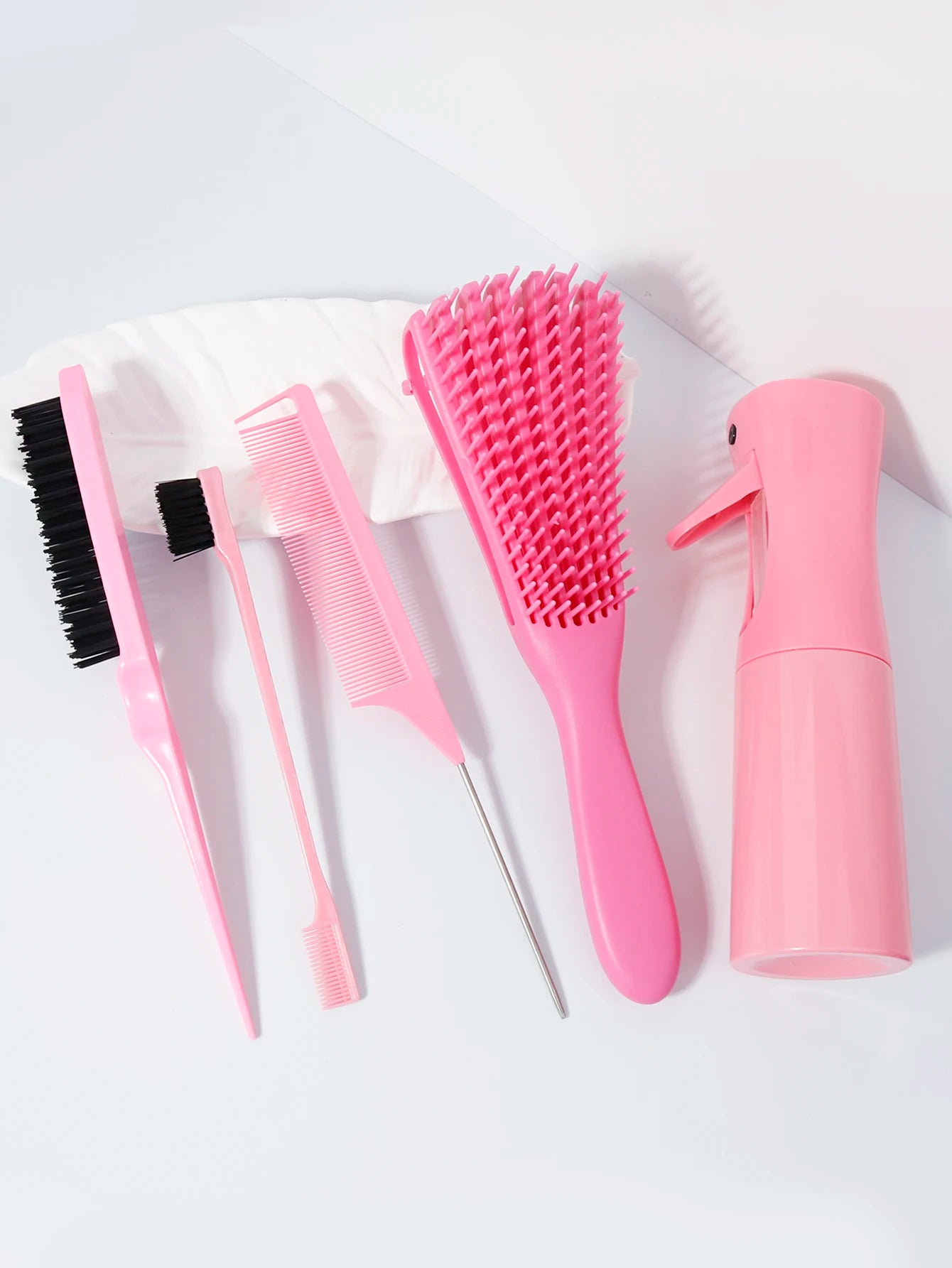 5pcs/set Detangling Hair Brush curly hair Bursh Calp Massage Brushes Easy To Clean Hairbrush Detangler Hair Care Styling Tools