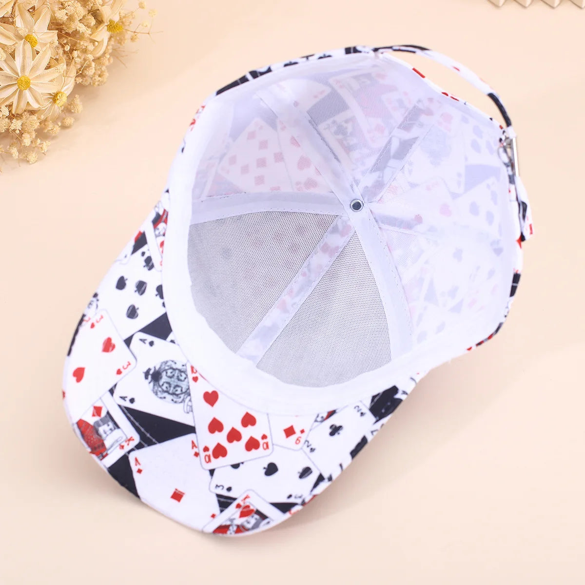Spring/Summer Fashion Poker Baseball Hat Soft Top Hip Hop Print Duck Tongue Hat Unisex Pop Sunshade Duck Tongue Cap