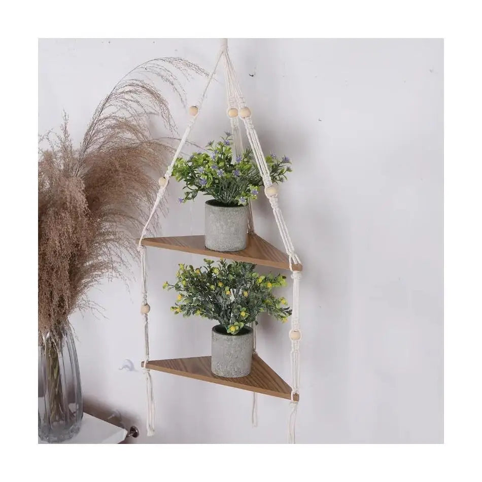 Floating Shelves Wood Stand Boho Home Decor Corner Shelf Wall Hanging Decor Triangle Shelf Display Stand Home Decoration Crafts