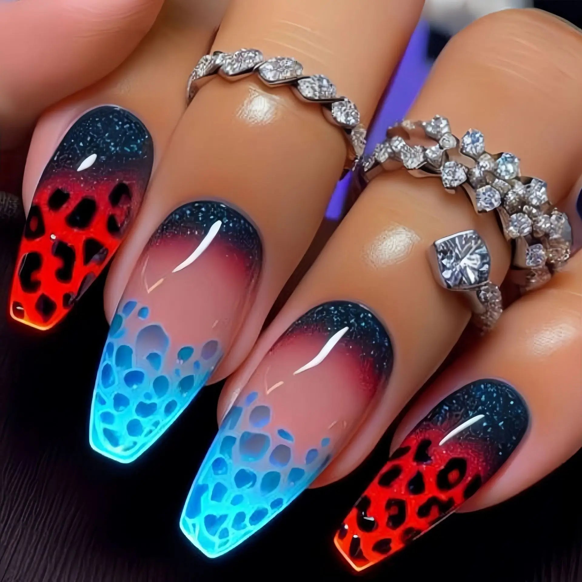 Y2K Gradient Square Press-On Nails