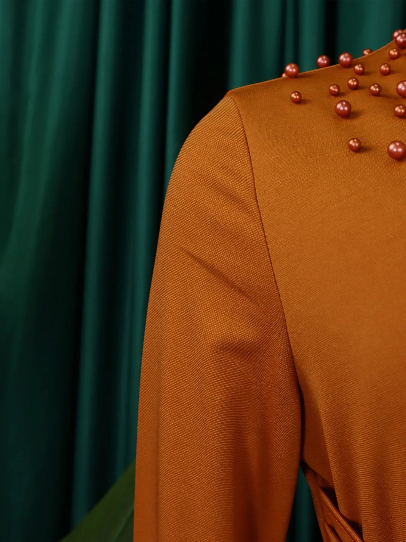 Vestido Elegante Africano para Mujer, Vestidos de Noche con Cuello Alto y Cuentas a la Moda, Vestido Delgado de Temperamento para Mujer, Vestidos Casuales de Manga Larga