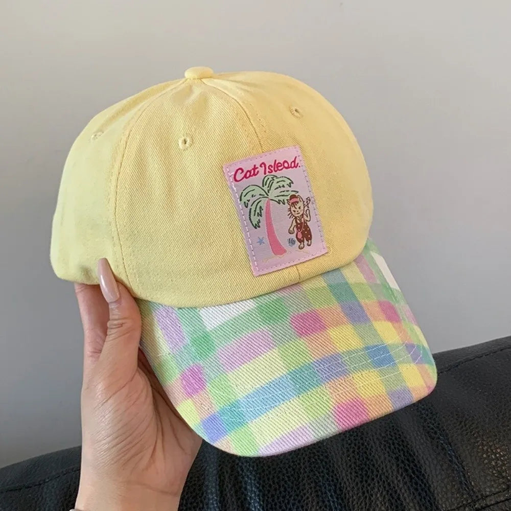Fashion Korean Baseball Hat Embroidery Cute Peaked Cap Visor Spring Summer Snapback Cap Girls