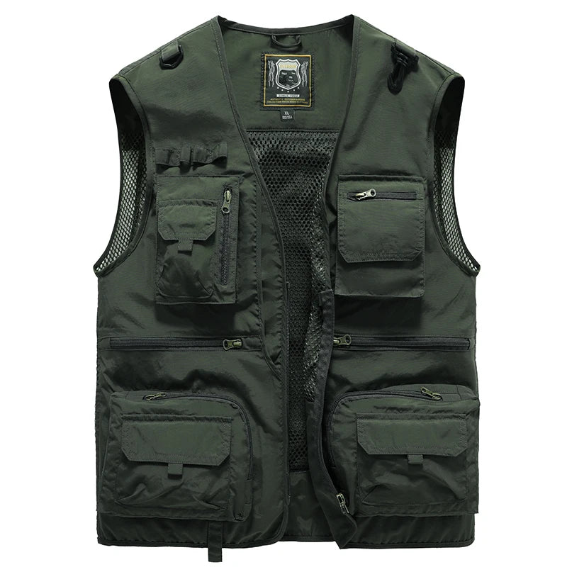 Outdoor Leisure Vest Men's New Multi-Pocket Breathable Outdoor Sports Coat High-Quality Design Leisure Vest Men Work Vest