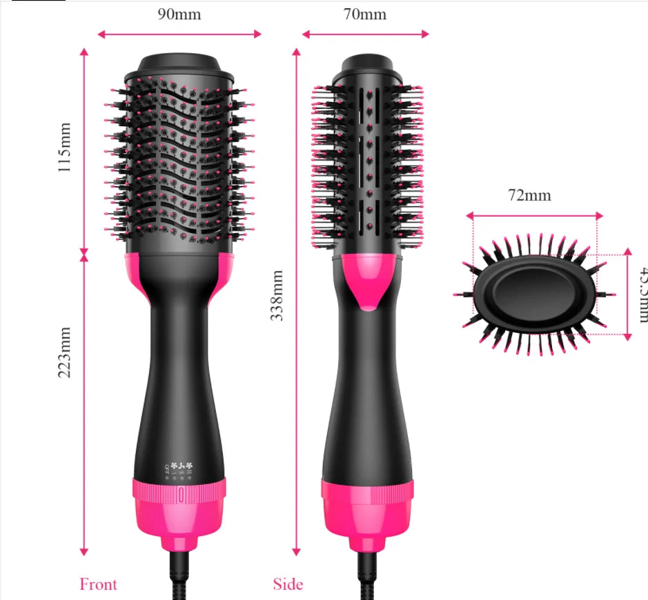 Varmluftbørste Multifunksjons hårføner Rettetang Krøllkam Ett-trinns profesjonell salonghårstyler og volumizer Ionblås