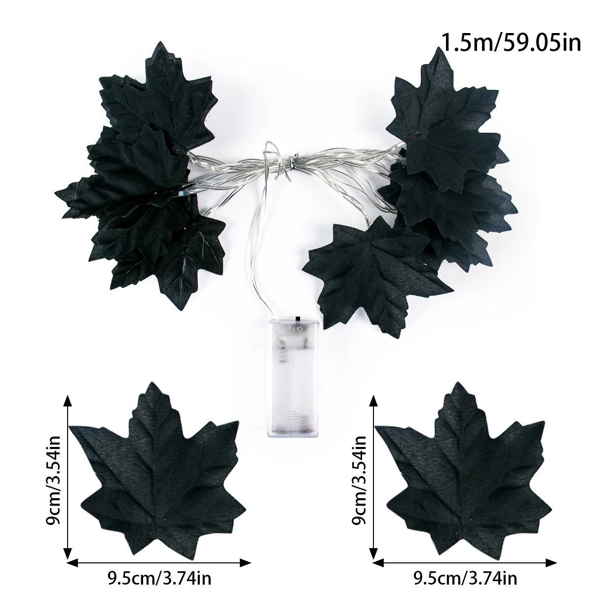 1.5M Fall Garland with Pumpkin Lights Halloween Decoration Maples Leaves String Lights Fall Light Thanksgiving party home decor