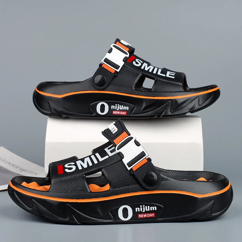 New Men's Massage Slippers Indoor Outdoor Sandals Beach Comfortable Soft Slides Clogs Casual Shoes Men Women Home Slippers