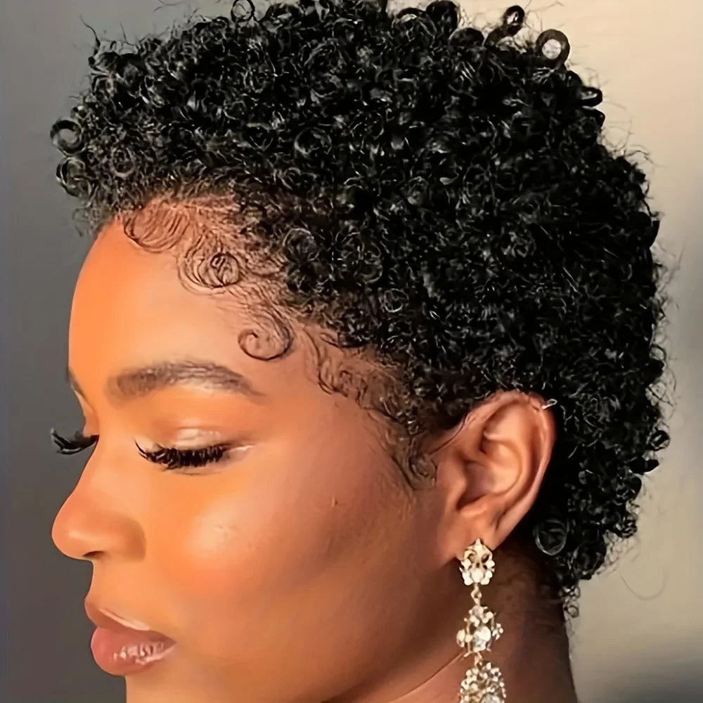 4" Afro Curly Pixie Wig