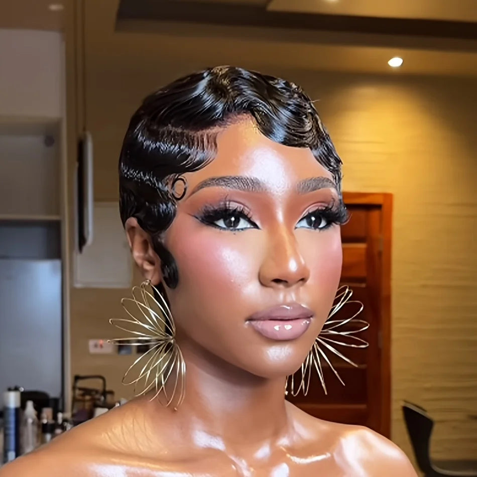 Finger Wave Pixie Wig