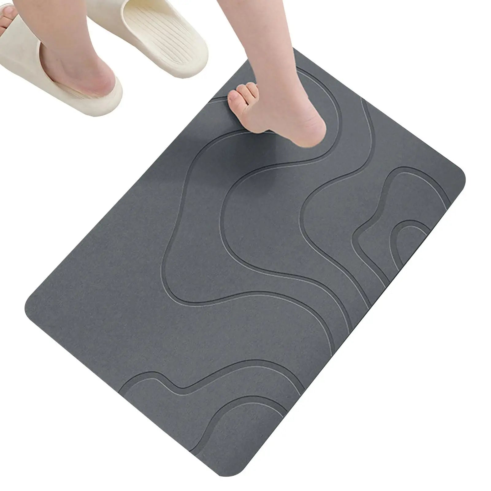 Alfombrilla de piedra para secado de baño, alfombrilla blanda de barro de diatomeas, alfombrilla antideslizante para puerta de inodoro, alfombrilla de ducha de piedra de diatomeas de secado rápido con absorción de agua