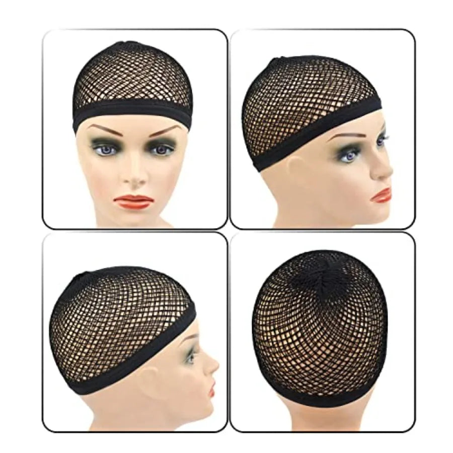 2 Pieces Mesh Wig Caps for Long Hair with Open-end Wig Cap Weaving Wig Cap for Women L