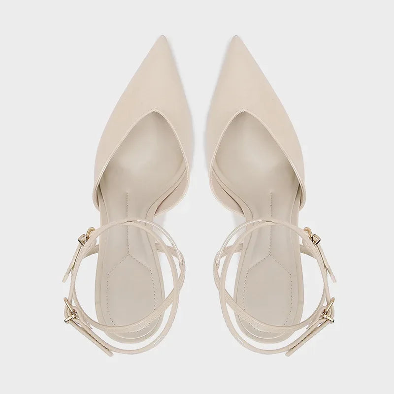 Luxury Designer Brand Heels For Women Sexy Pointed Toe Naked Strap Design Heeled Sandals Elegant Wedding Bridal Shoe Party Shoes