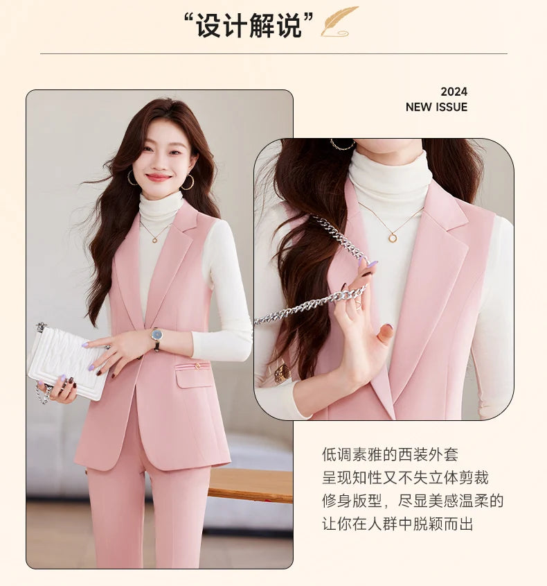 Women Pants Sets Off Shoulder Sleeveless Vest Top Female Pencil Pants Women 2 Piece Set Outfit Elegant Women's Pants Suit