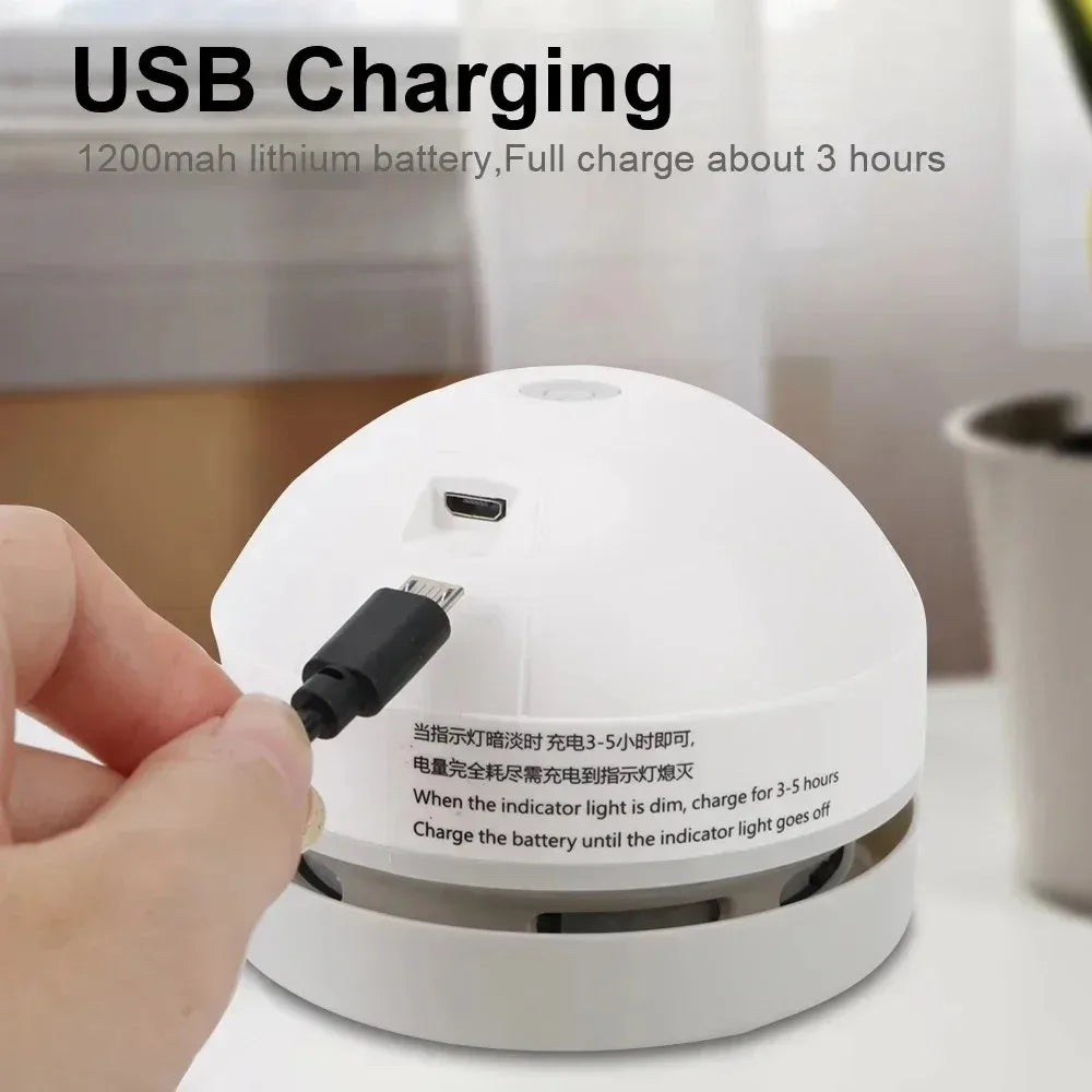 Mini aspiradora de mesa – Recargable por USB y portátil