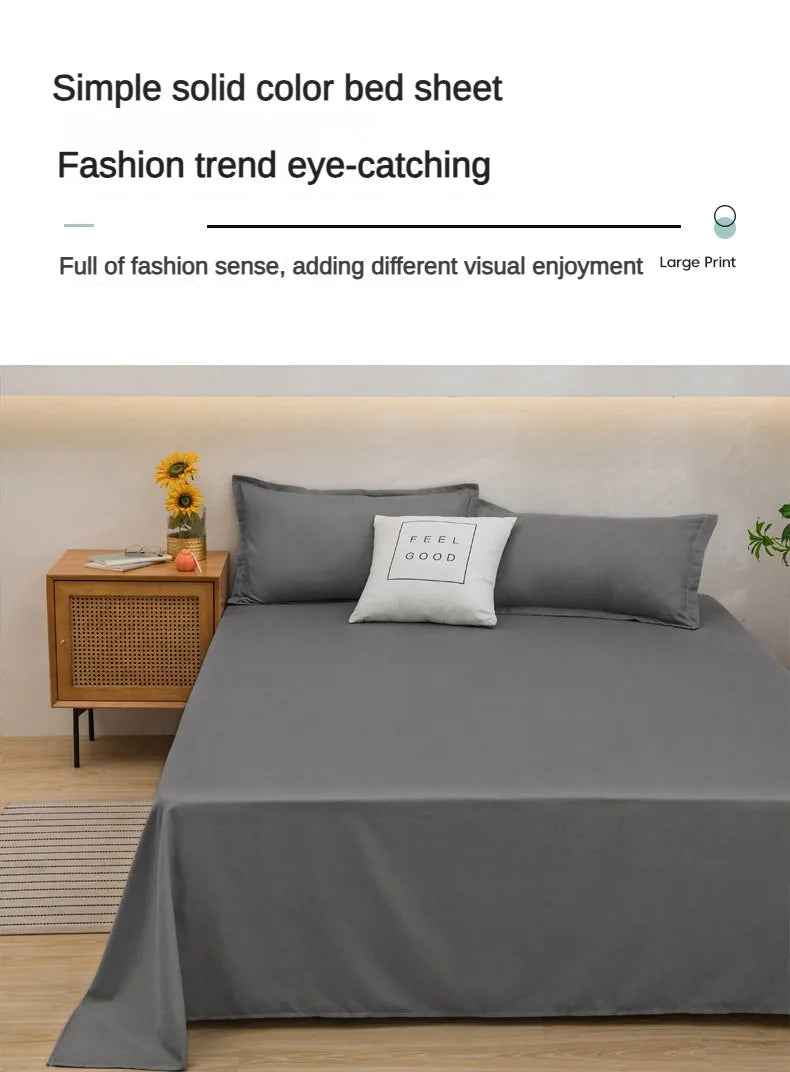 1 stk. laken til dobbeltseng, ensfarget, overlaken, enkelt-/queen-size-/kingsize-laken, myke sengetøylaken til hjemmet