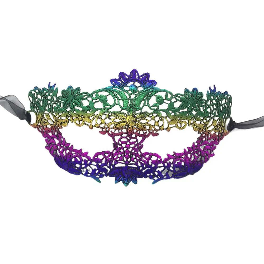 Show Queen Bronzing Costume Eye Mask Halloween Supply Cosplay Prom Props Dance Masks Venice Mask Lace Masquerade Party Supplies