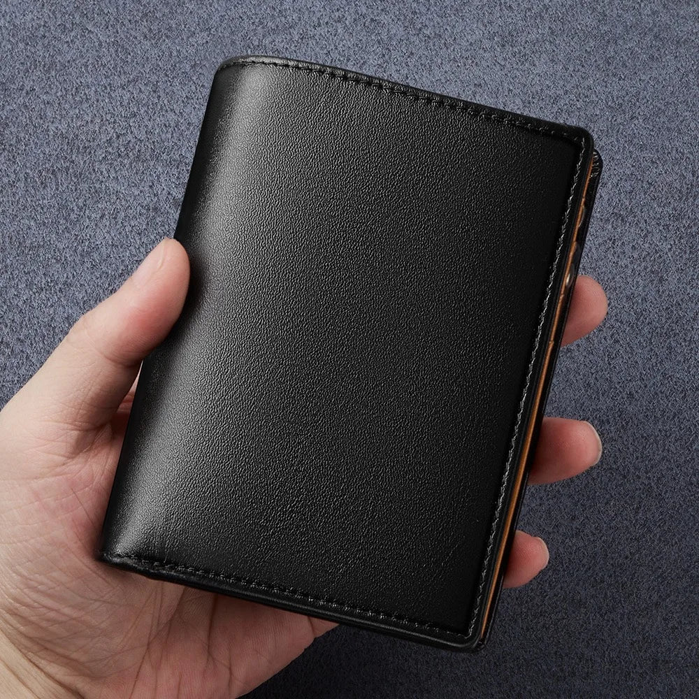 Men's Leather Wallet, Genuine Leather, Adult Luxury Brand Zipper, Large Capacity, Multiple Card Slots, Top Layer Cowhide Wallet