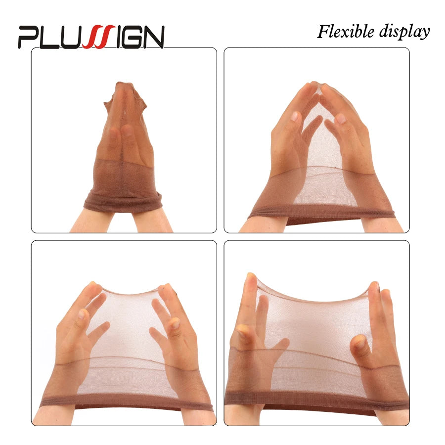Top Stocking Wig Cap Hair Net For Weave 2pcs Hair Wig Nets Black Brown Stretch Mesh Wig Cap For Making Wigs Free Size