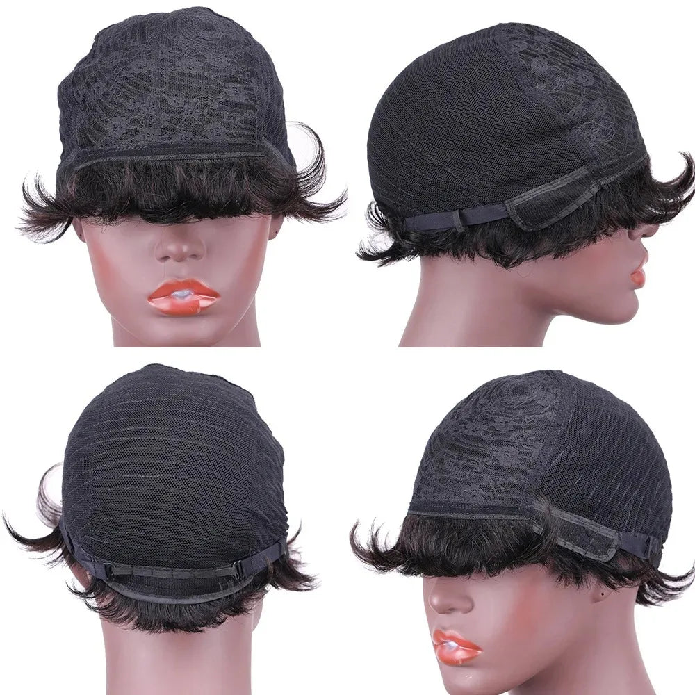 Natural Straight Pixie Wig