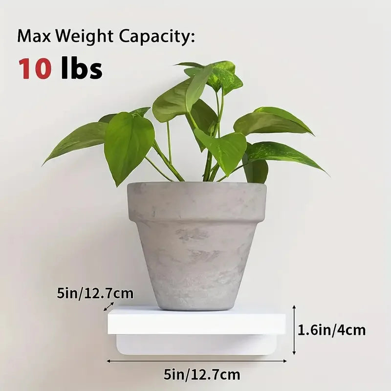 4PCS Floating Shelves For Wall Wood Shelf Display Ledges Room Decor Home Living Room Plant Flower Pot Tray Storage Garden Decora