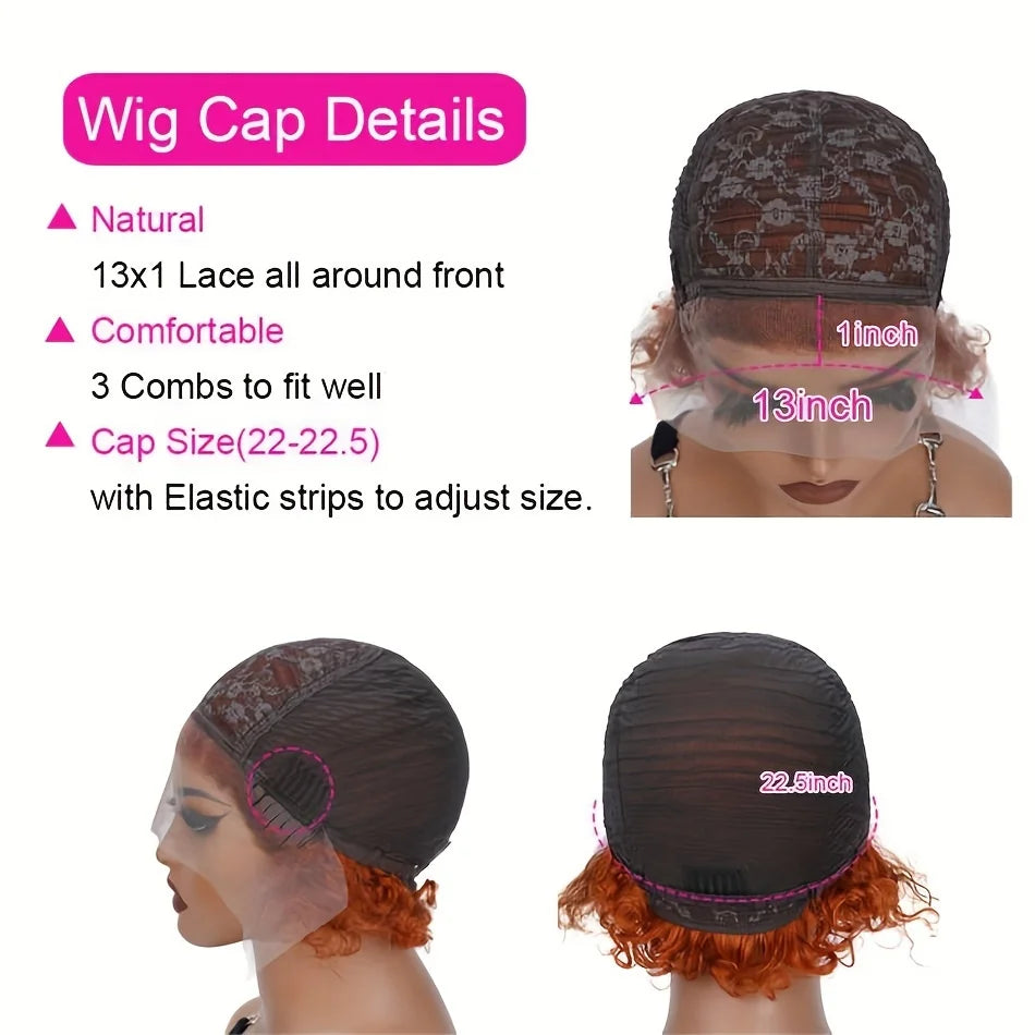13x1 Curly Pixie Wig