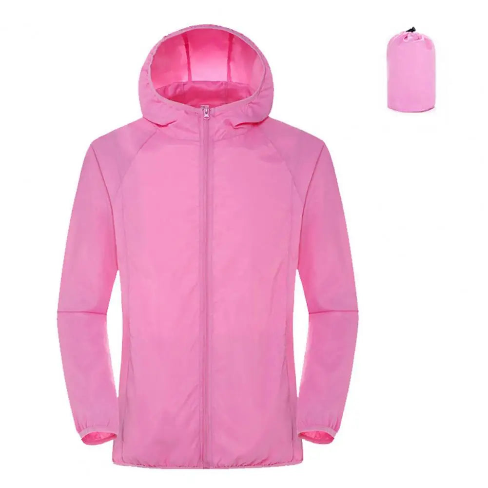 Sun Skin Coats Ultra Light Portable Foldable Hooded Windbreaker Jacket Unisex Anti UV Waterproof Camping Rain Jacket