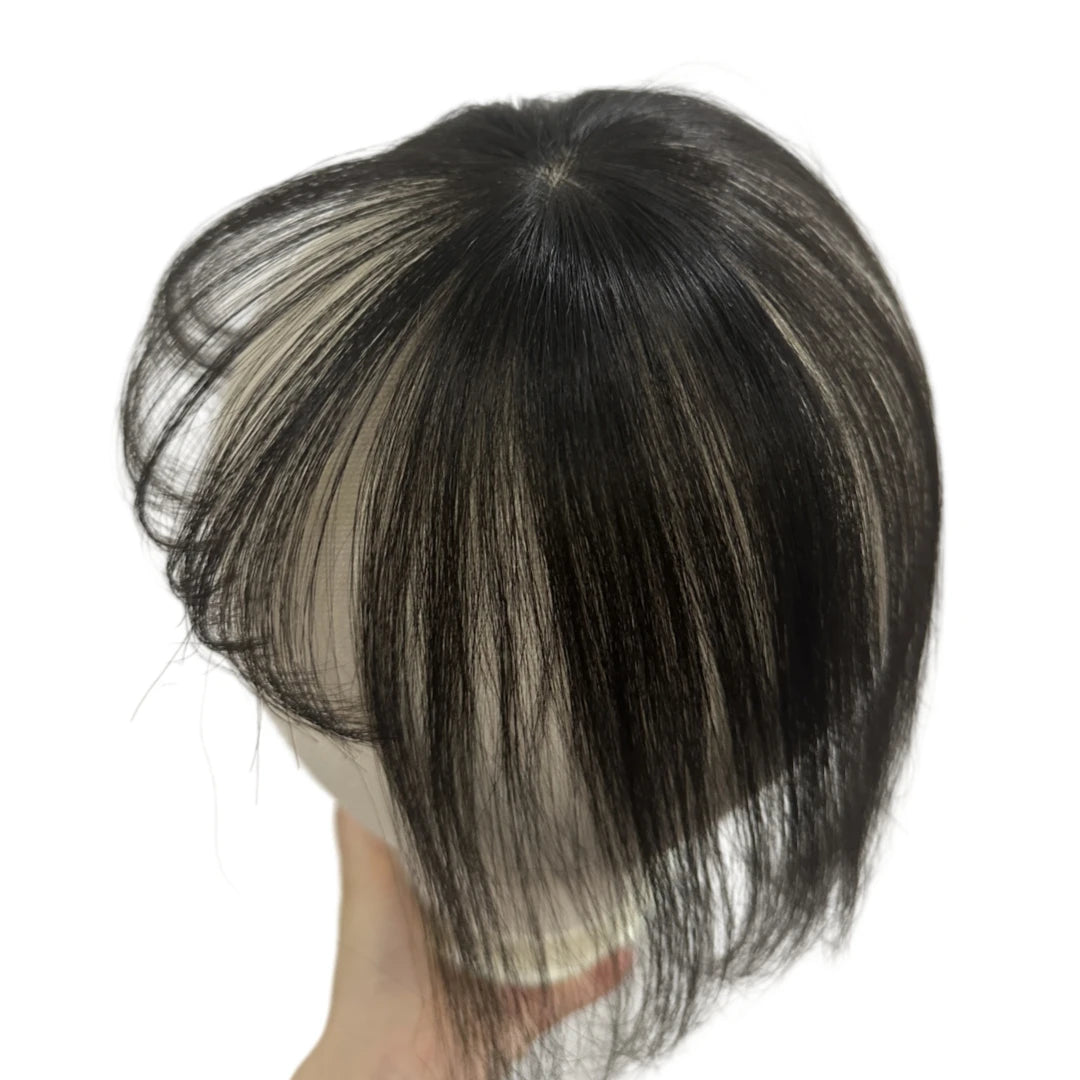 Light Thin Human Hair Bangs 360 Cover Grey Hair with 3D Air Bangs Invisible Brazilian Non-remy Hair 1 Clip in Hair Extensions