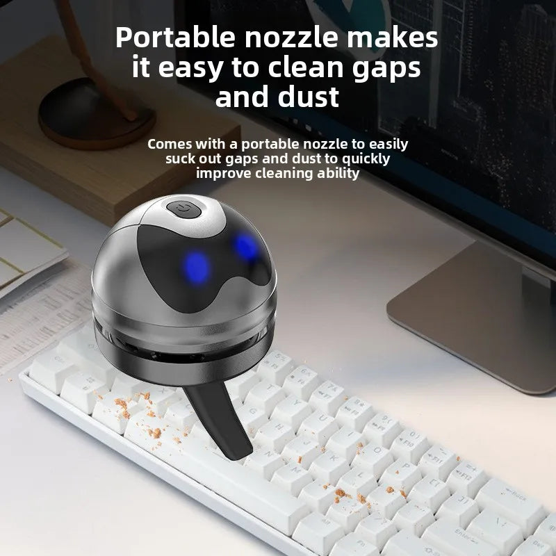 Black Knight Mini Desktop Støvsuger – Trådløs, bærbar og perfekt for studenter