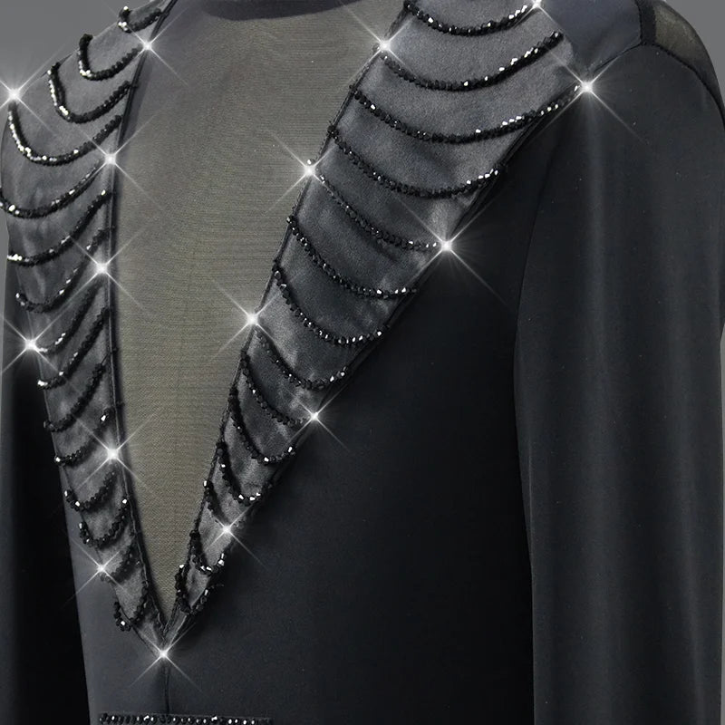 New Man Latin Dancewear Performance Dance Top Prom Costume Sports Suit Kids Outfits Plus Size Clothing Cabaret Customized