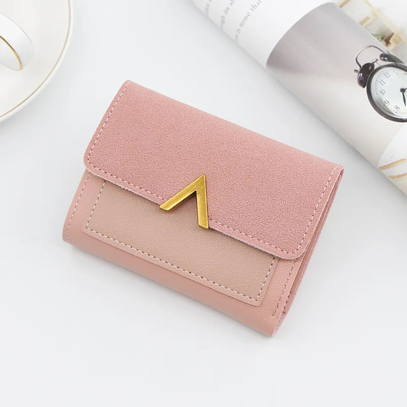 New Simple Short Women Wallets High Quality Card Holder Large Capacity Female Coin Purses  Small Card Bag Wallet For Girls