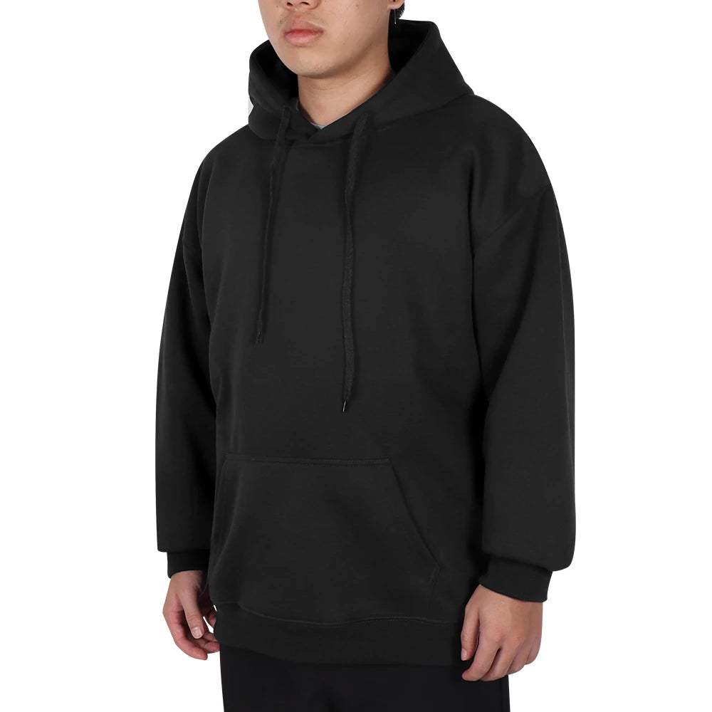 Men Hoodies Sweatshirt Winter and Autumn Fashion Streetwear Casual Men's Solid Color Loose Breathable Pullovers Pocket Hoodie