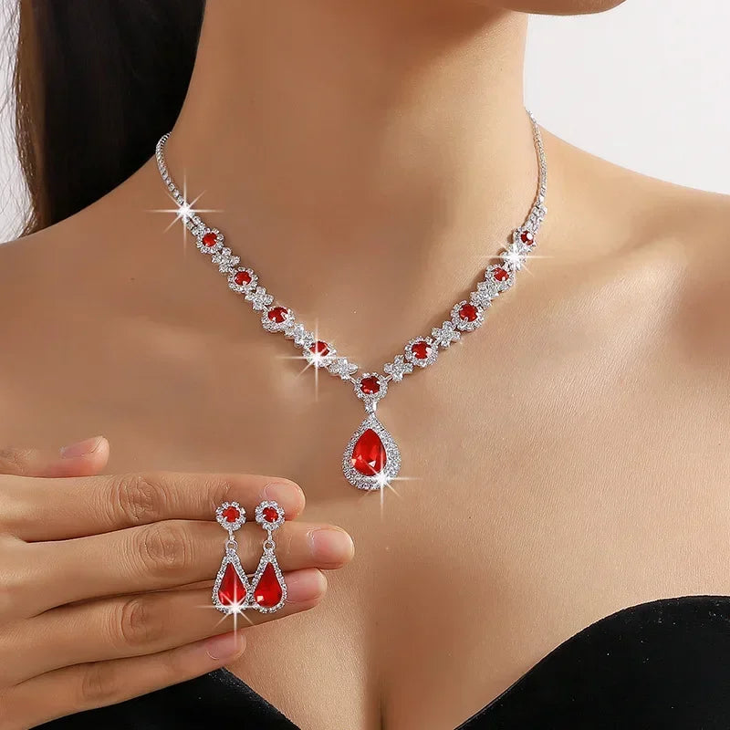 Elegante juego de joyas de diamantes de imitación – Atemporal, brillante y perfecto para cualquier ocasión