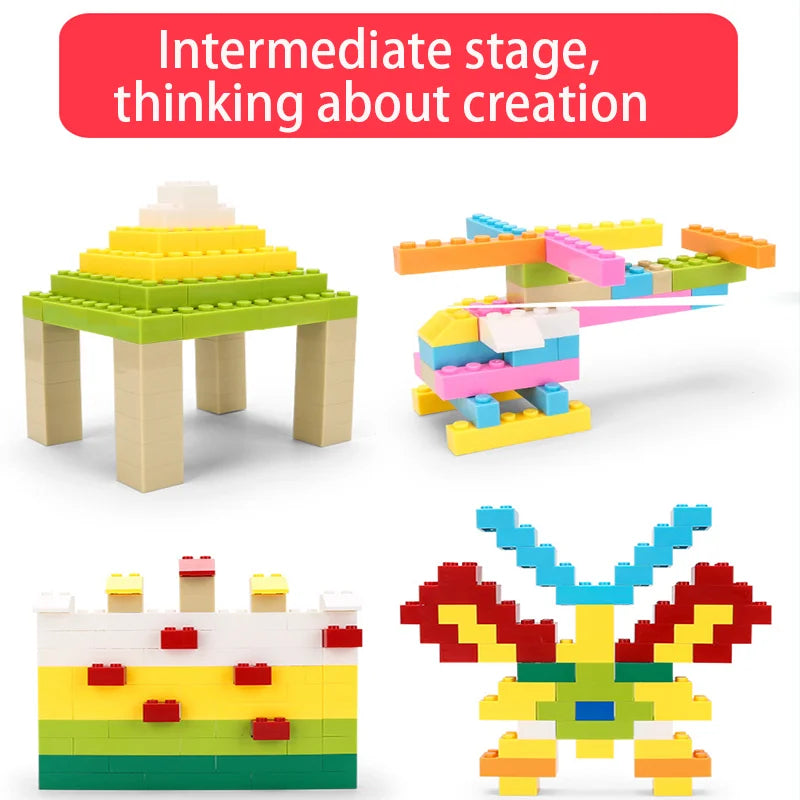 300/1000 DIY creative building blocks bulk set Urban Classic building blocks Assembled birthday gift children's educational toys