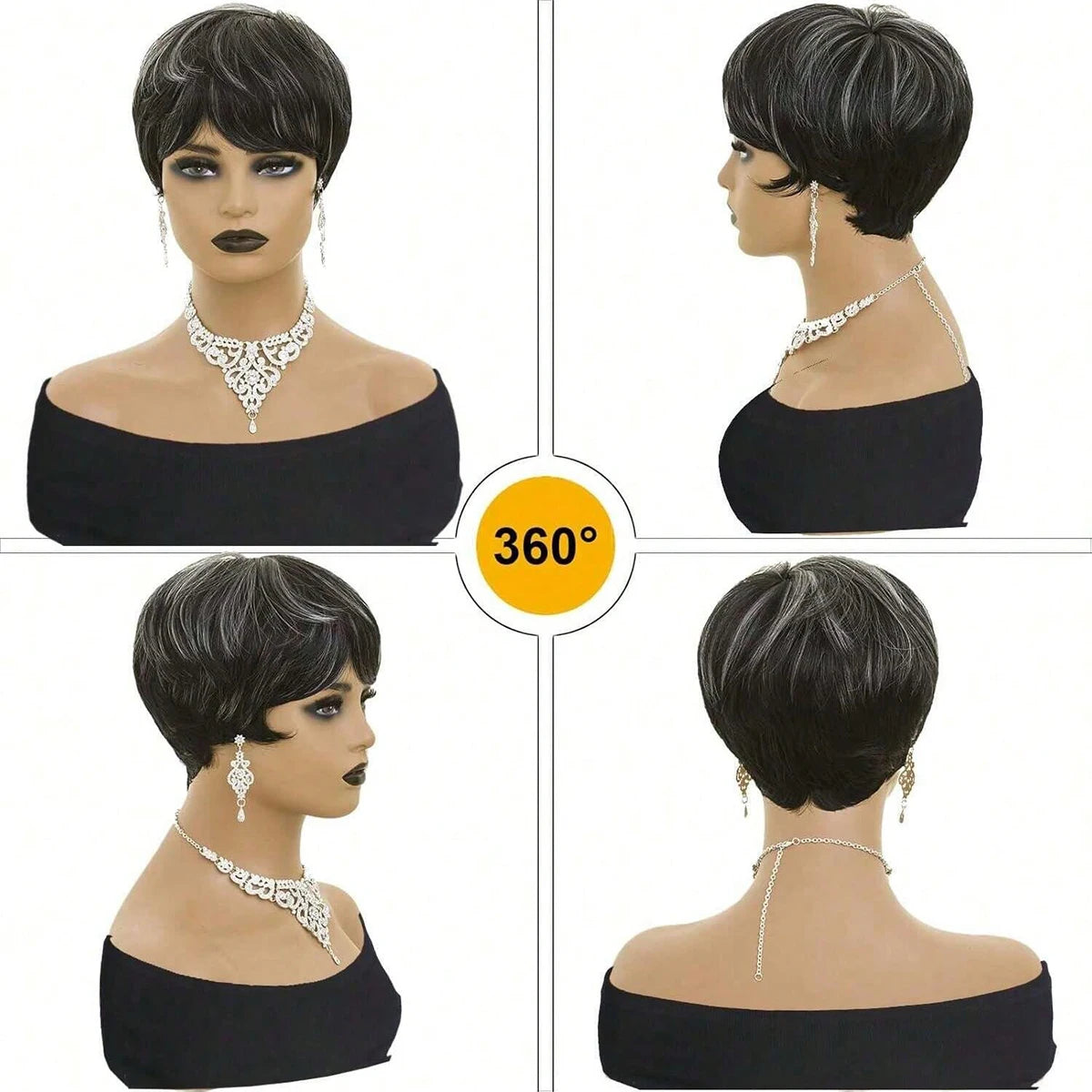 Grey Blend Pixie Wig