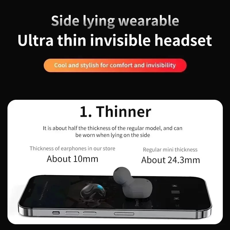 X55 Earphones Wireless Earphones Headphones Noise Reduction Sport Game Sleep Bluetooth 5.3 Earbuds