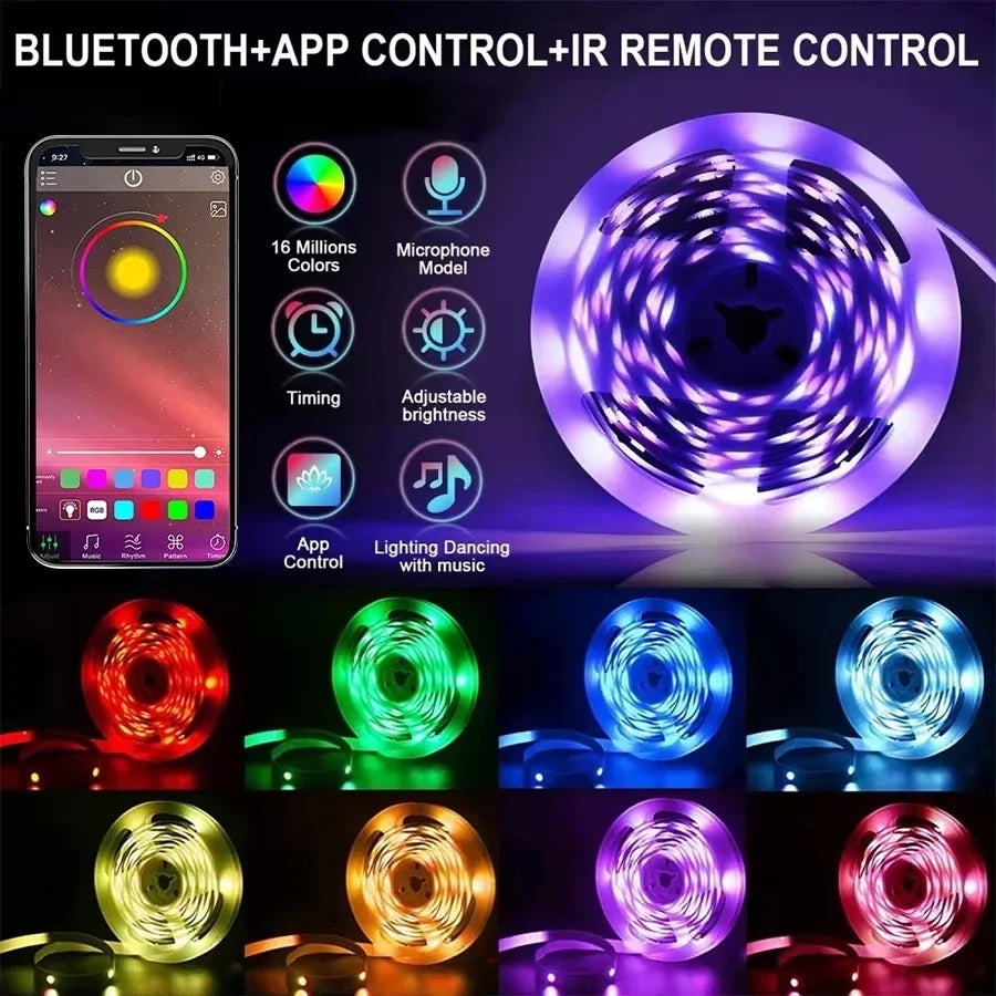 Tira de luces LED RGB de retroiluminación para TV, USB 5V SMD 5050, control remoto y por aplicación, sincronización de música, cinta flexible para decoración de habitaciones y videojuegos