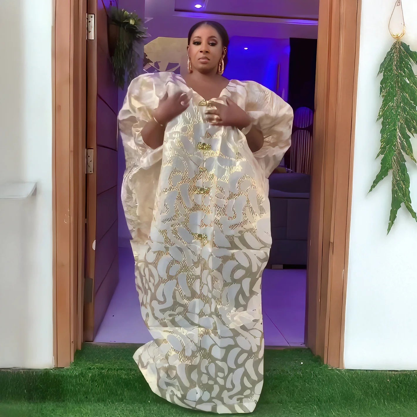 Top Fashion turkey dresses for women luxury Jacquard fabric african clothes Loose african dresses for woman