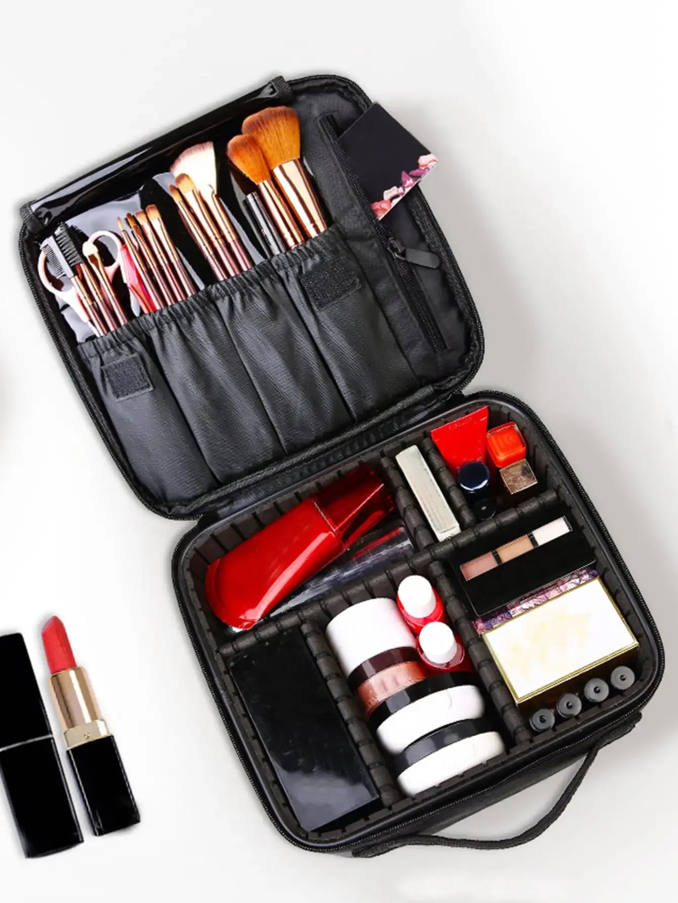 New Makeup Bag for Women Travel Waterproof Necessary Beauty Brush Embroidery Tool Storage Cosmetic Case Professional Makeup Box