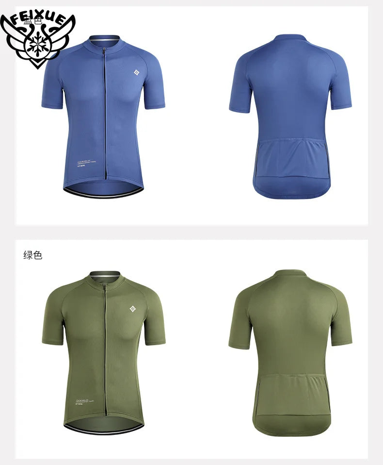 Maillot de Ciclismo para Hombre Transpirable Ropa de Bicicleta Sólido con Bolsillos Camiseta Superior de Ciclismo para Hombres Ropa de Ciclismo de Montaña