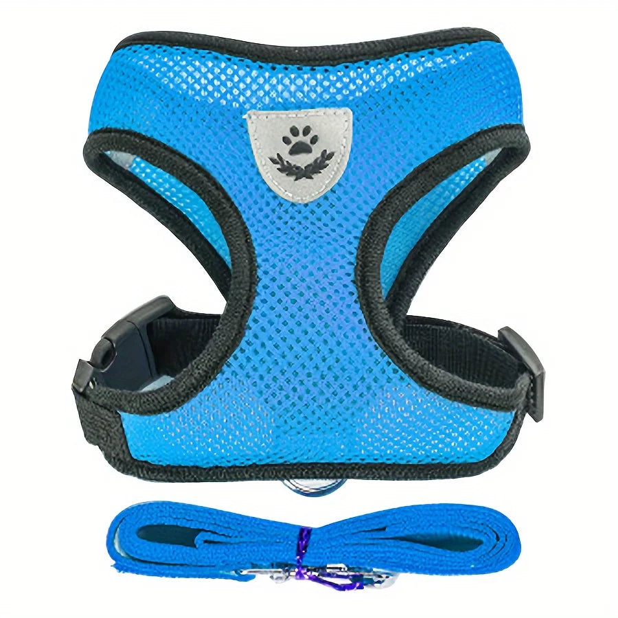 Arnés Ajustable para Gatos, Malla Transpirable Antiescape con Chaleco Reflectante y Correa de 1.5 m - Seguro, Duradero para Aventuras al Aire Libre