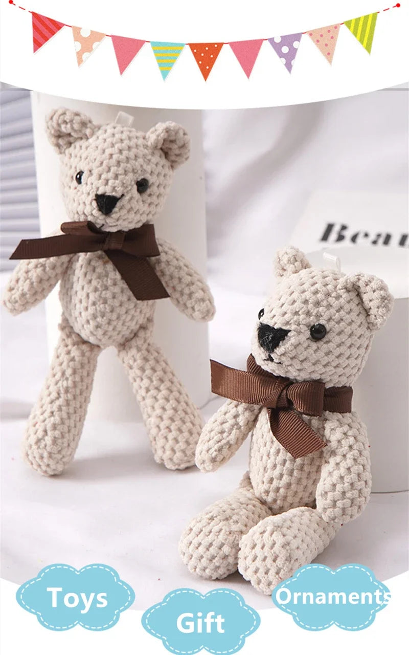 Kids Plush Animals Toys Cute Bear Stuffed Bags Key Pendant Dolls Gifts Birthday Wedding Party Decor Children Baby Bear Stuffed