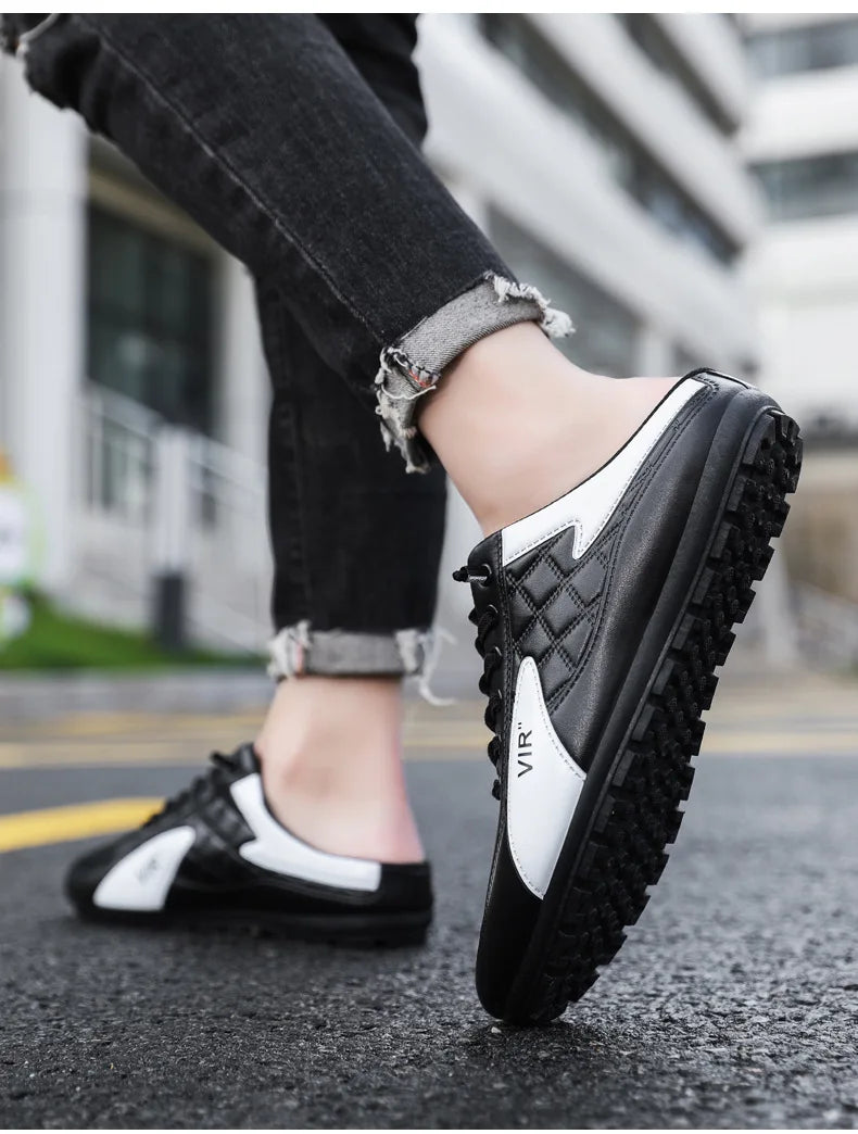 Men's Fashion Soft-soled Half Slippers Men Trendy Casual Shoes Soft Sole Non-slip Shoes New Outdoor Walking Shoes Zapatos Hombre