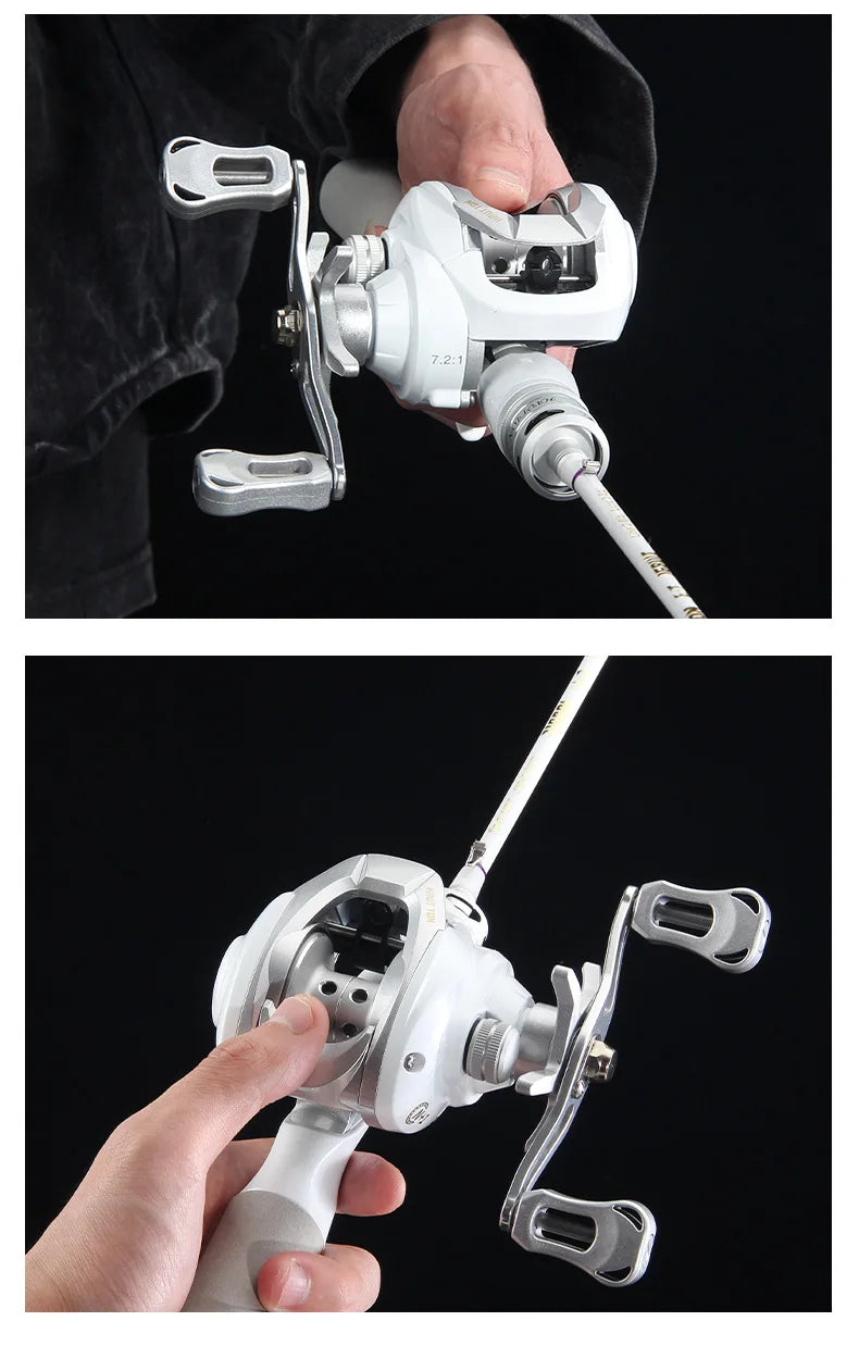 New 4+1 Ultra Smooth Fishing Baitcasting Reel 6KG Max Drag 7.2:1 High Gear Metal Line Cup Sea Jig Wheel For Catfish Bass Carp