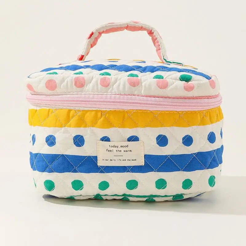 Floral Quilted Makeup Bags (3pcs)